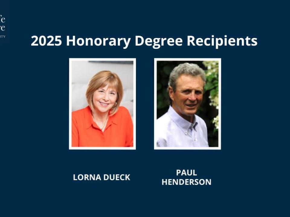 Headshots of 2025 honorands against Wycliffe Ribbon Blue background