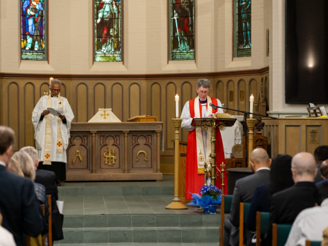 Convocation 2024 Chapel Service_Chapel Chaplain Rev. Ajit John and Principal Bishop Stephen Andrews