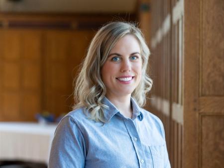 Brittney Macdouell in Great Hall against wood panelling (2025 -edited 2)