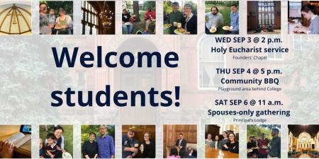 thumbnails of students and interior of College 