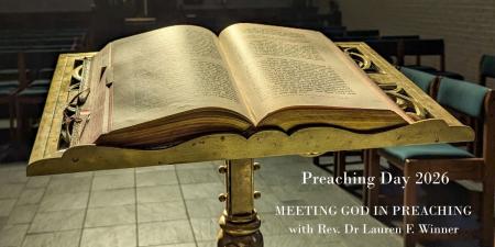 Preaching Day 2026 sun on Bible in Founders' Chapel