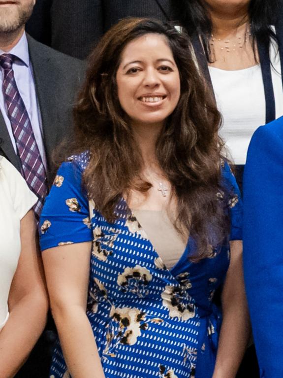 Alumnae Amira Elias on her graduation day in 2024