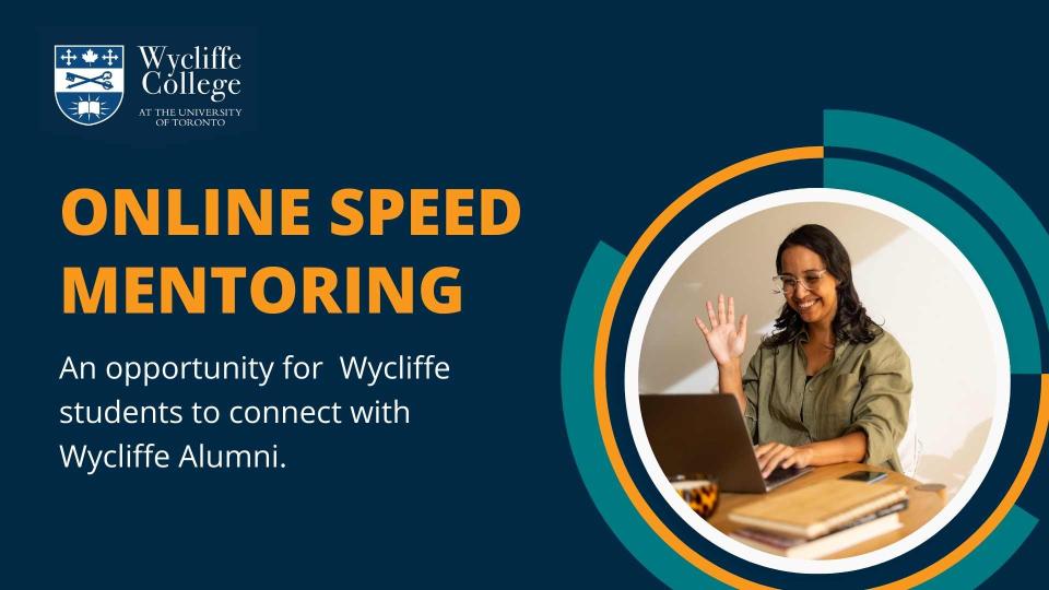Speed Mentoring Event - showing photo of woman student waving at laptop Speed Mentoring Event - showing photo of woman student waving at laptop
