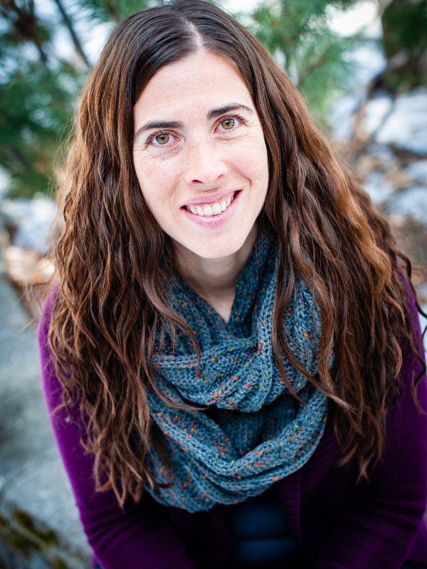 purple cardigan and blue scarf on J Rosner JJ Lecture speaker