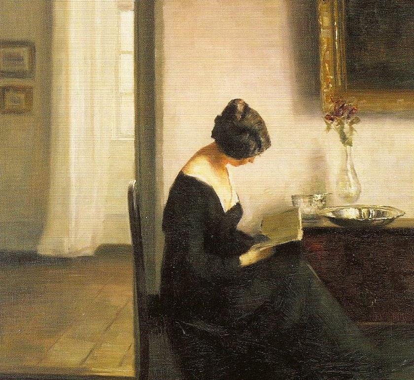 Woman Reading in an Interior cropped